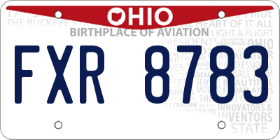 OH license plate FXR8783
