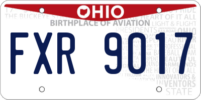 OH license plate FXR9017