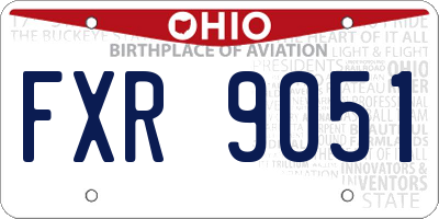 OH license plate FXR9051