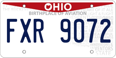 OH license plate FXR9072