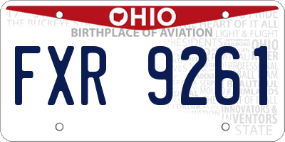 OH license plate FXR9261