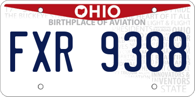 OH license plate FXR9388