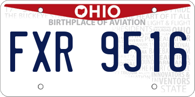OH license plate FXR9516