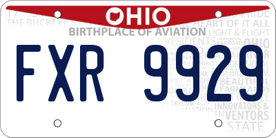 OH license plate FXR9929