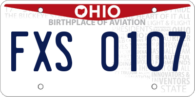 OH license plate FXS0107