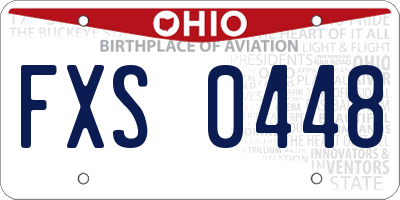 OH license plate FXS0448