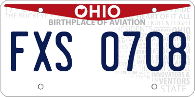 OH license plate FXS0708