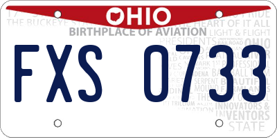 OH license plate FXS0733
