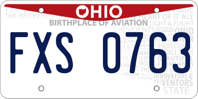 OH license plate FXS0763