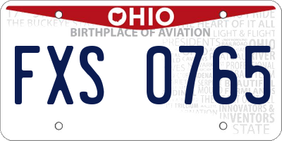 OH license plate FXS0765