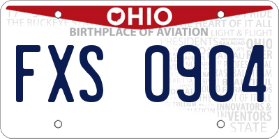 OH license plate FXS0904