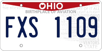 OH license plate FXS1109