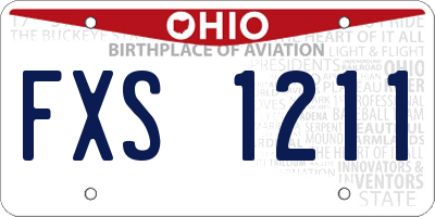 OH license plate FXS1211