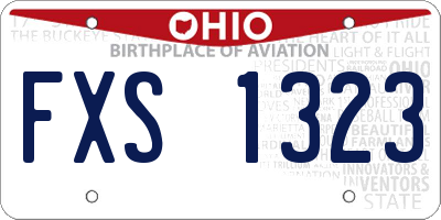 OH license plate FXS1323