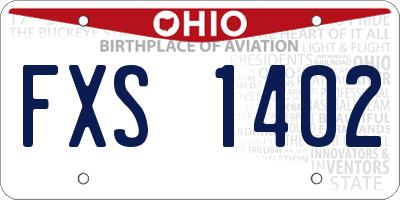 OH license plate FXS1402