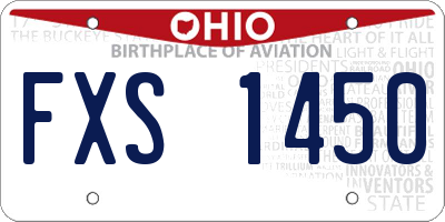 OH license plate FXS1450