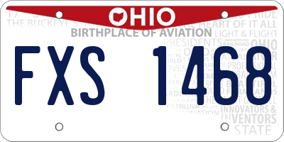 OH license plate FXS1468