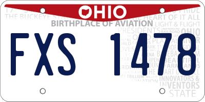 OH license plate FXS1478
