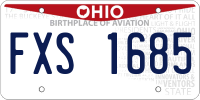 OH license plate FXS1685