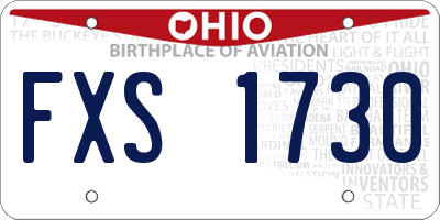 OH license plate FXS1730