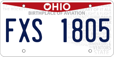 OH license plate FXS1805