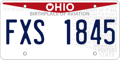 OH license plate FXS1845