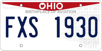 OH license plate FXS1930