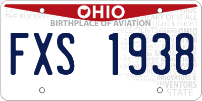 OH license plate FXS1938