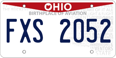 OH license plate FXS2052