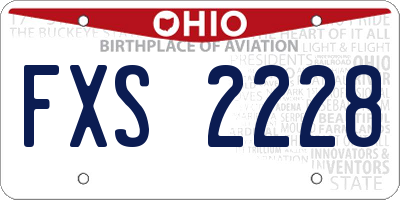 OH license plate FXS2228