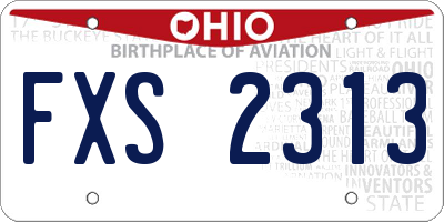 OH license plate FXS2313