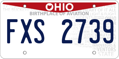 OH license plate FXS2739