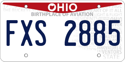 OH license plate FXS2885