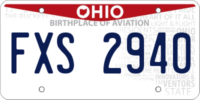 OH license plate FXS2940