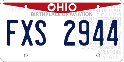 OH license plate FXS2944