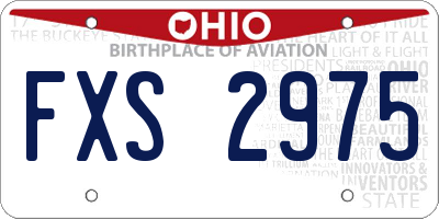 OH license plate FXS2975