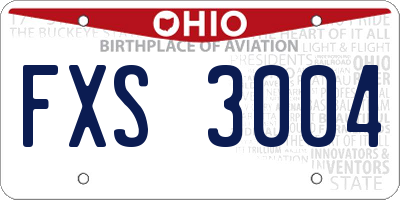 OH license plate FXS3004