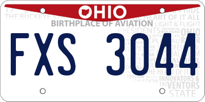 OH license plate FXS3044