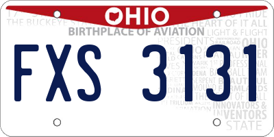 OH license plate FXS3131