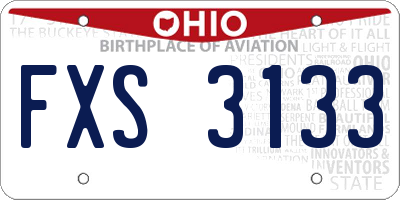 OH license plate FXS3133