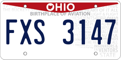 OH license plate FXS3147