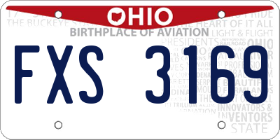 OH license plate FXS3169