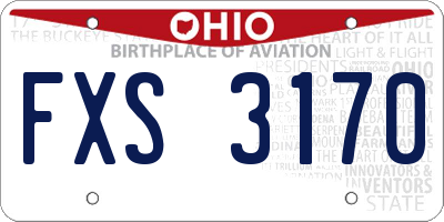 OH license plate FXS3170