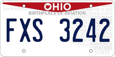 OH license plate FXS3242