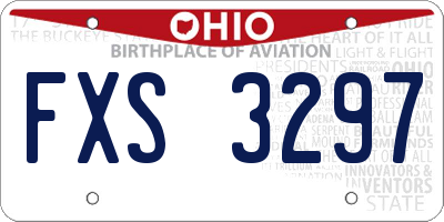 OH license plate FXS3297