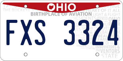 OH license plate FXS3324