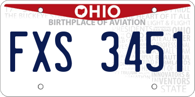 OH license plate FXS3451