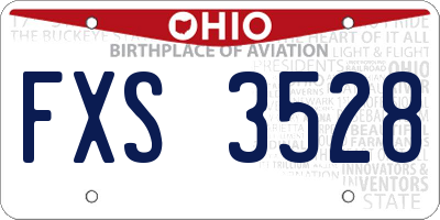 OH license plate FXS3528