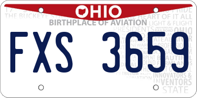 OH license plate FXS3659
