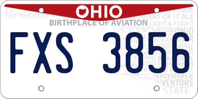 OH license plate FXS3856